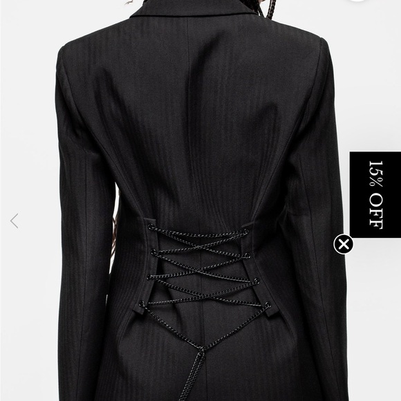 Disturbia Juno Relaxed Chain Detailed Blazer black size 8 - Picture 2 of 5